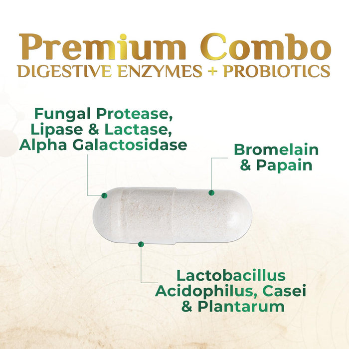 Digestive Enzymes + Probiotics - 120 Capsules