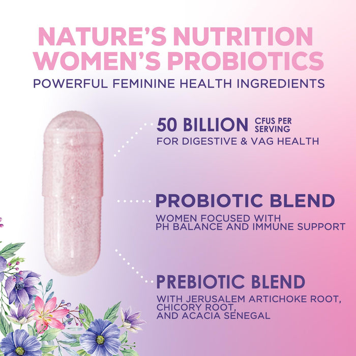 Women's Probiotic + Prebiotics 50 Billion CFU - 60 Capsules
