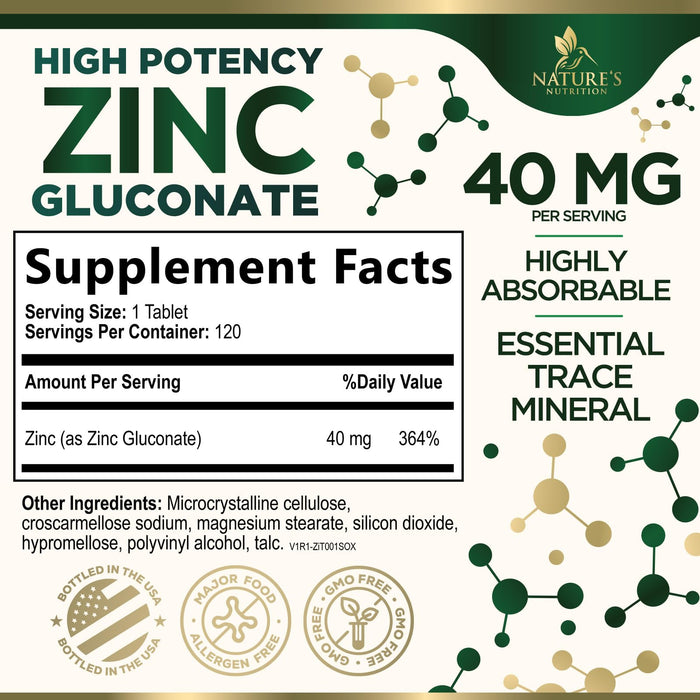 Zinc 40 mg - 120 Tablets