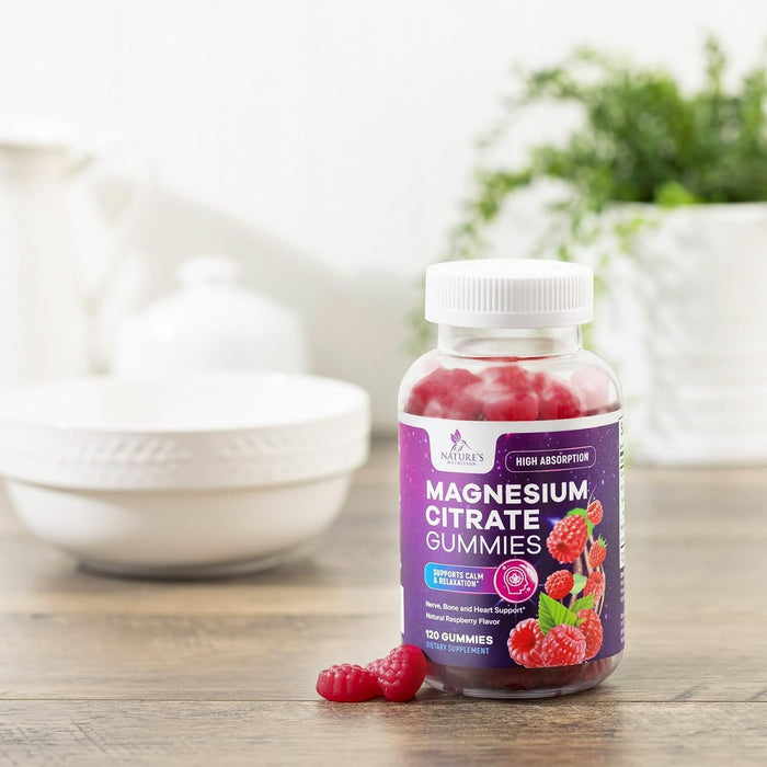 Magnesium Gummies, High Absorption 100mg - Natural Calm Relaxation and Stress Support for Adults and Kids - Gentle Chewable Magnesium Citrate Gummy