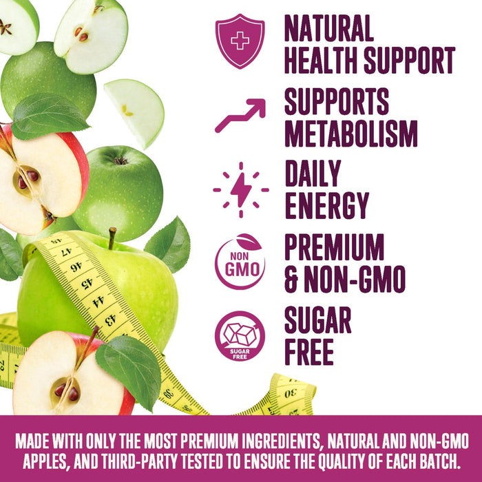 Apple Cider Vinegar + Vitamin B12 1000 mg - Apple Raspberry, 120 Gummies