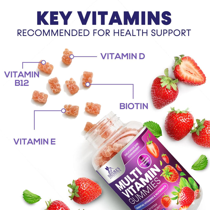Multivitamin Gummies for Adults, Daily Gummy Vitamins & Minerals for Women & Men, Immune Support Gummy Multivitamins Supplement, Adult Multi VIT Vitamin with Vitamins A, C, D, B12, Zinc - 120 Gummies