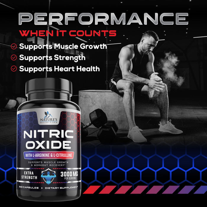 Nitric Oxide Support 3000 mg - 240 Capsules