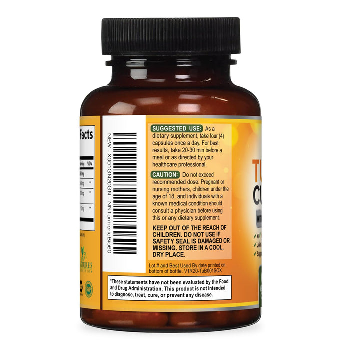 Turmeric Curcumin + Black Pepper 2600 mg - 60 Capsules