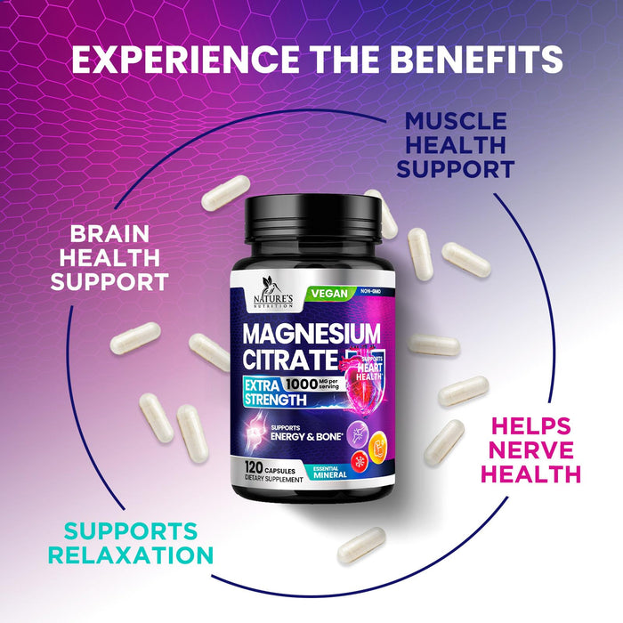 Magnesium Citrate 1000 mg - 120 Capsules