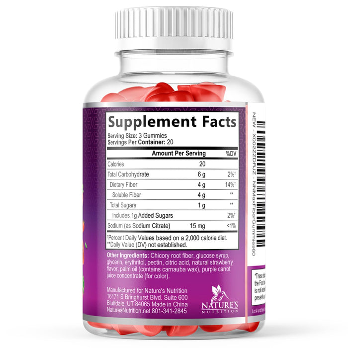 Fiber Gummies 4 g - Strawberry, 60 Gummies
