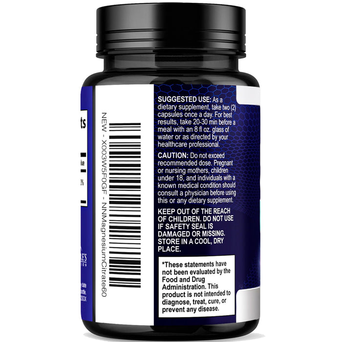 Magnesium Citrate 1000 mg - 60 Capsules
