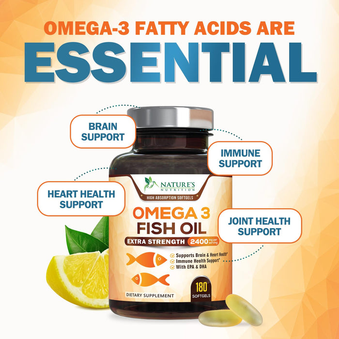 Omega-3 Fish Oil 2400 mg - 180 Softgels