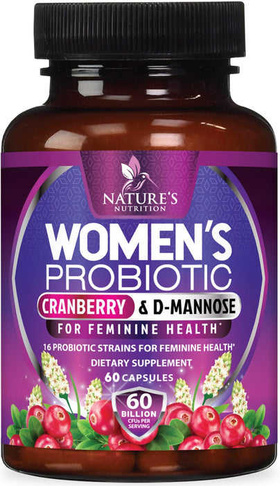 Women's Probiotic + Cranberry & Prebiotics 60 Billion CFU - 60 Capsules