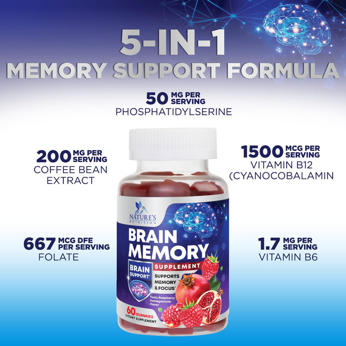 Brain & Focus Nootropic Formula â€“ 60 Vegan Gummies