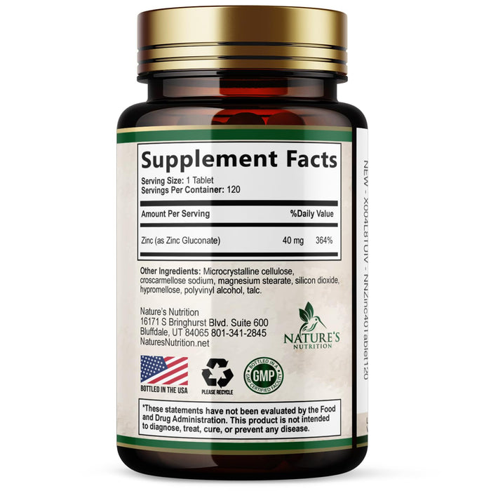 Zinc 40 mg - 120 Tablets