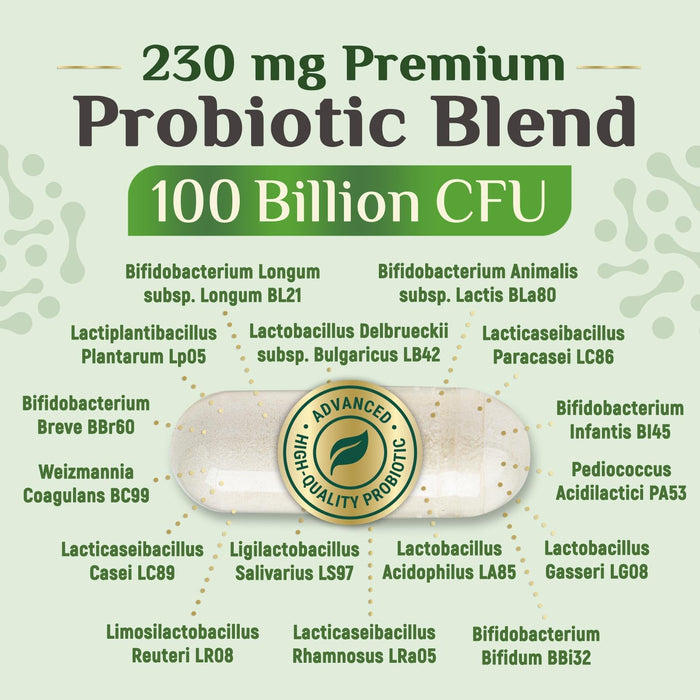 Probiotics for Women Capsules - 100 Billion CFU Prebiotics, Acidophilus Probiotics Supports Immune System Digestive Health, Supports Occasional Constipation & Bloating, Daily Supplement