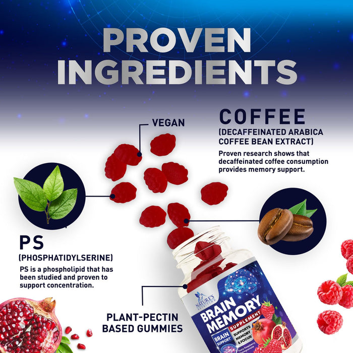 Brain & Focus Nootropic Formula â€“ 60 Vegan Gummies