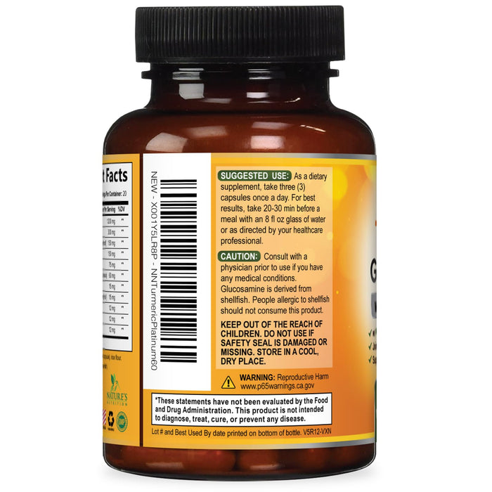 Turmeric Curcumin + Ginger & Black Pepper 2000 mg - 60 Capsules