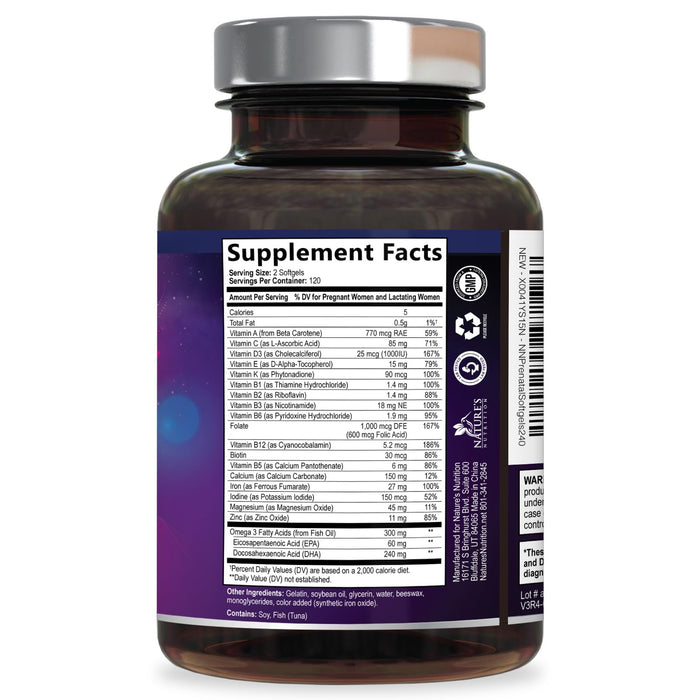 Prenatal Multivitamin + Folic Acid & DHA - 240 Softgels