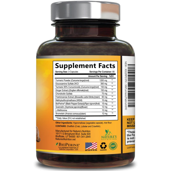 Turmeric Curcumin + Ginger & Black Pepper 2000 mg - 240 Capsules