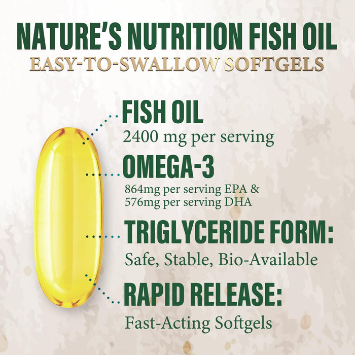 Omega-3 Fish Oil 2400 mg - 120 Softgels