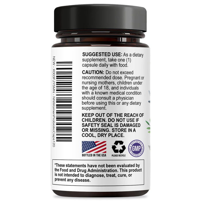 Probiotics for Women 60 Billion CFU - 16 Strains, Digestive Health, Vaginal pH & Immune Support, Prebiotics & Cranberry, Gut Health & Urinary Support, Shelf Stable Women's Probiotic - 120 Capsules