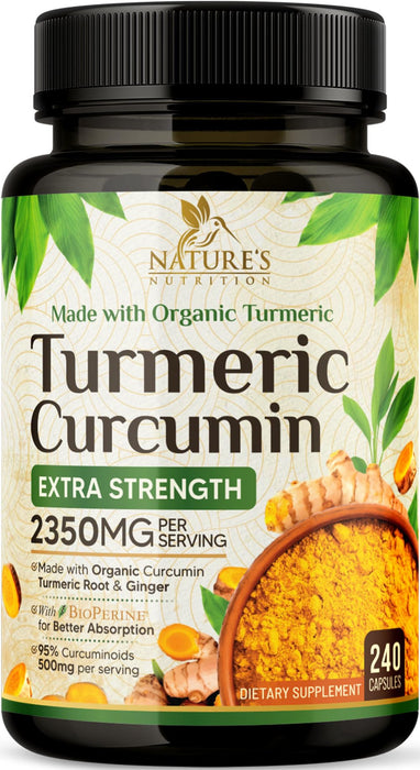Turmeric Curcumin + Ginger & Black Pepper 1750 mg - 240 Count