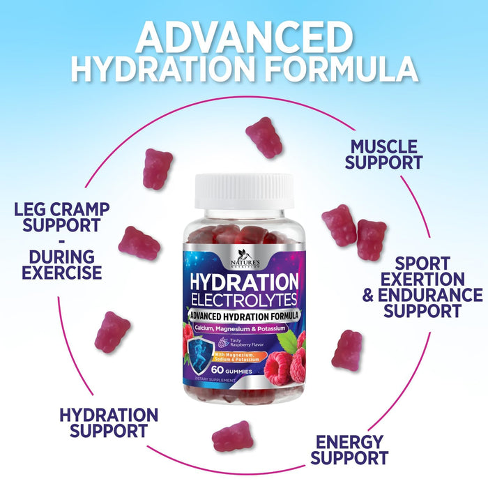 Electrolyte Gummies - Raspberry, 60 Gummies