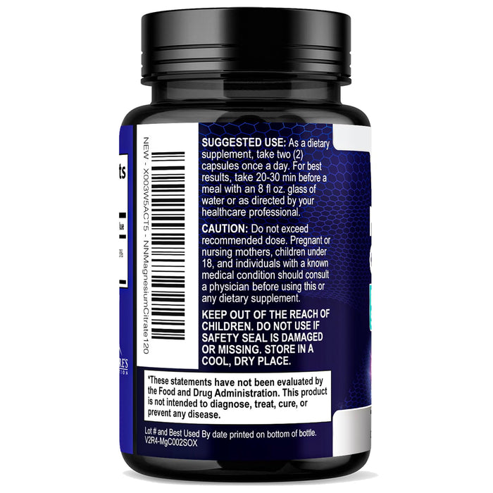 Magnesium Citrate 1000 mg - 120 Capsules