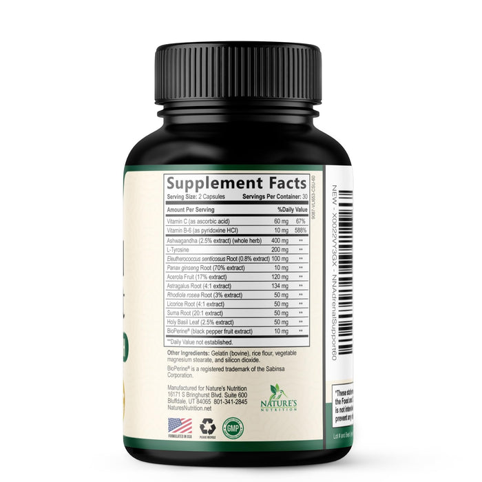 Adrenal Support Supplement Facts