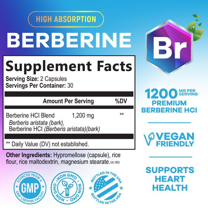 Berberine HCL 1200mg â€“ 60 Veggie Capsules