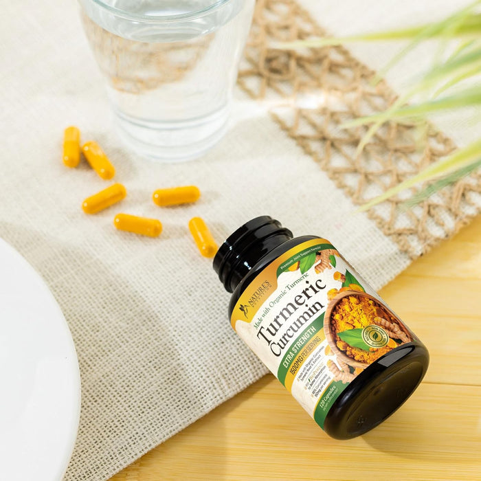 Turmeric Curcumin Supplement 1500mg - Organic Tumeric & BioPerine Black Pepper for Best Absorption with 95% Curcuminoids, Nature's Joint & Immune Support, Non-GMO, Bottled in USA