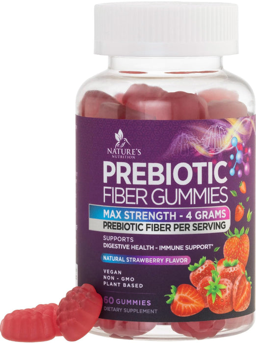 Nature's Fiber Gummies for Adults 4g, Daily Prebiotic Gummy Fiber Supplement, Digestive Health Support - Supports Regularity & Digestion for Adults, Plant Based Soluble Fiber, Non-GMO