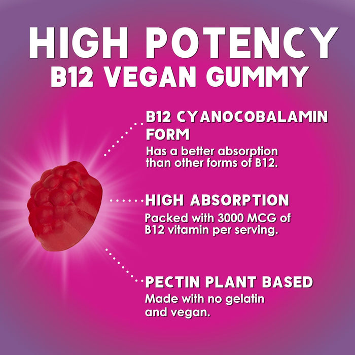 B12 Gummies â€“ 3000mcg â€“ 60 Gummies