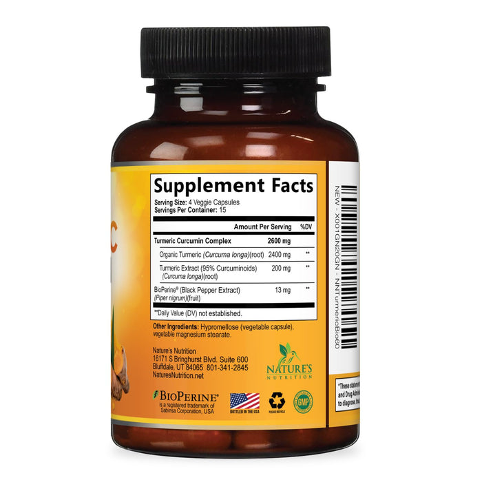 Turmeric Curcumin + Black Pepper 2600 mg - 60 Capsules