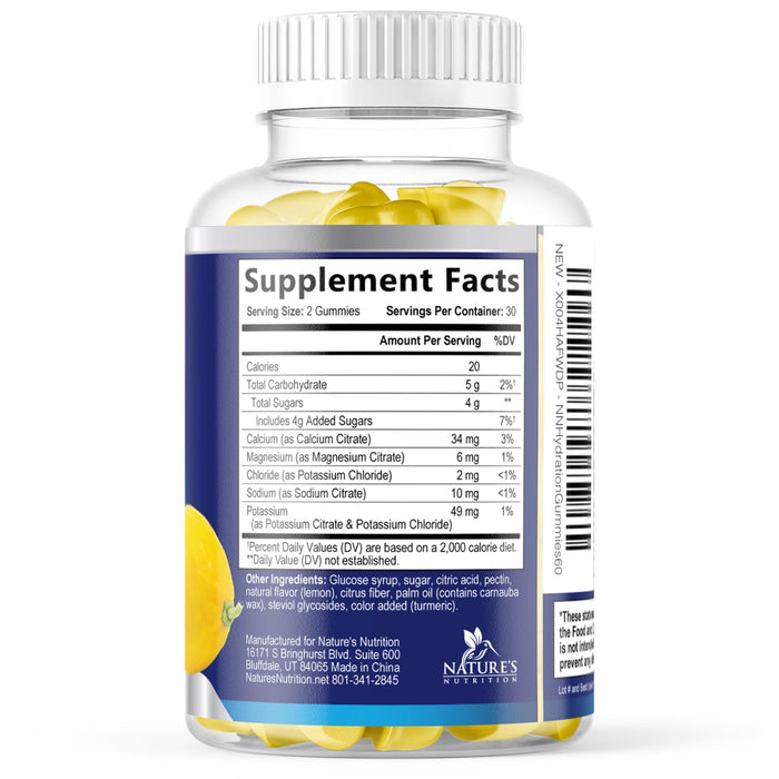 Electrolyte Gummies - Lemon, 60 Gummies