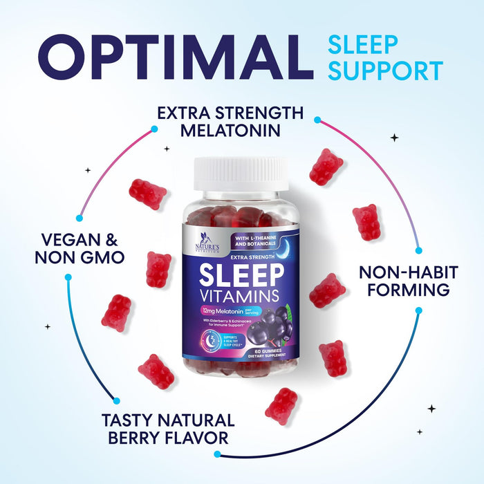 Melatonin Sleep Gummies 12 mg - 60 Gummies