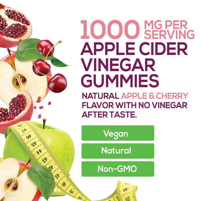 Apple Cider Vinegar + Vitamin B12 1000 mg - 60 Gummies
