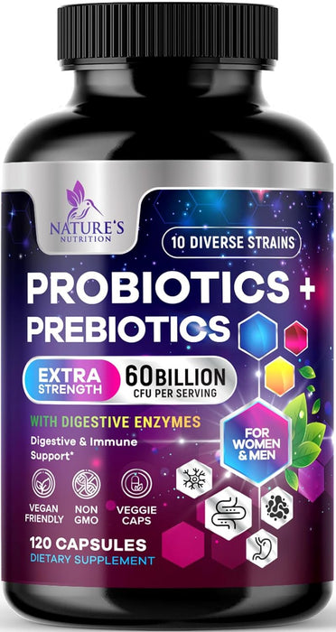 Daily Multi Extra Strength Vitamin Capsule for Women & Men with 10 Diverse Strains & Vitamins A, C, D, E, B6, B12, Zinc & Antioxidants Supplement for Immune & Digestive Health Support