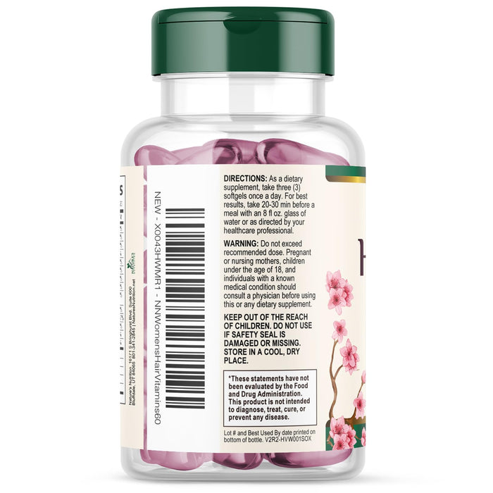 Hair, Skin & Nails + Biotin & Collagen 5000 mcg - 60 Softgels