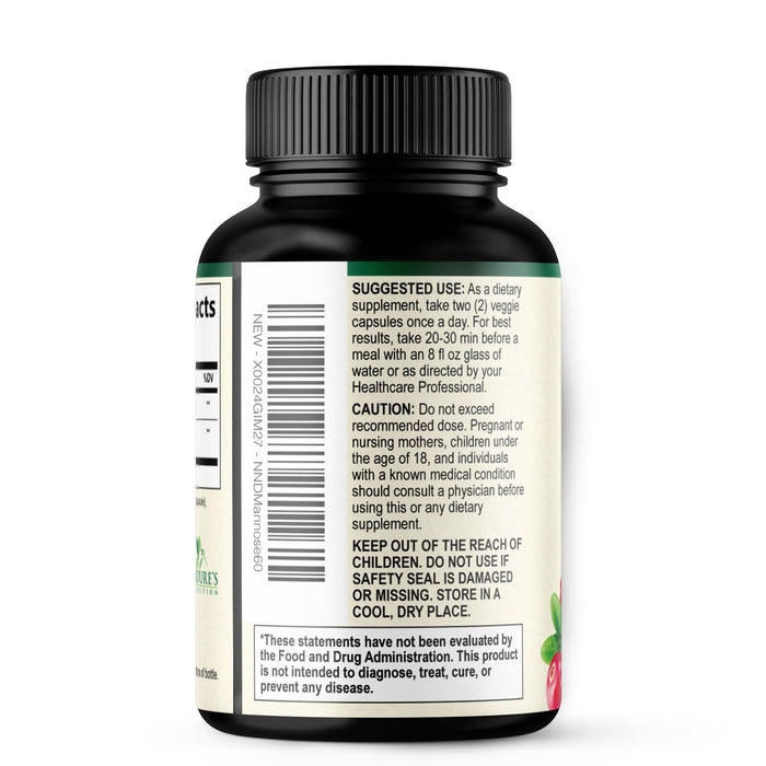 D-Mannose 1,350 mg with Cranberry & Hibiscus â€“ 60 Capsules