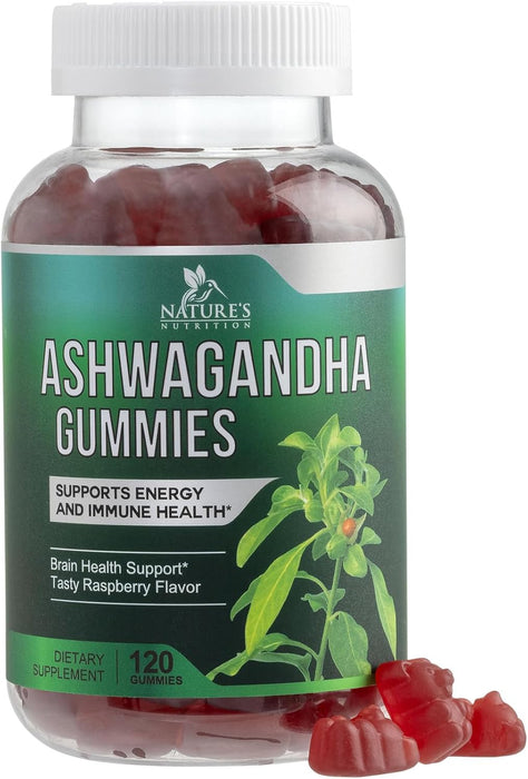Ashwagandha Gummies for Women & Men, 3000mg Equivalent, Vegan, Plant Based, Non-GMO, Gluten-Free & Gelatin Free, Ashwagandha Supplement for Natural Antioxidant Support, Ashwa Root Extract - 60 Gummies