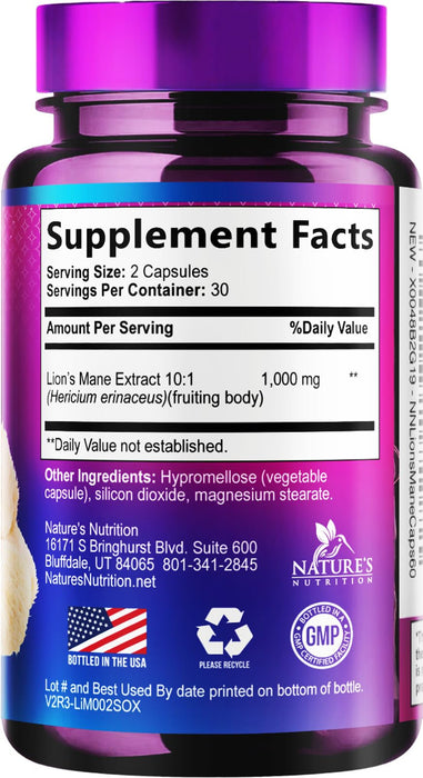 Lion's Mane Mushroom - 60 Capsules