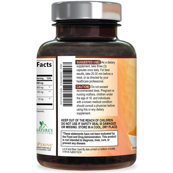 Turmeric Curcumin + Black Pepper 1950 mg - 240 Capsules