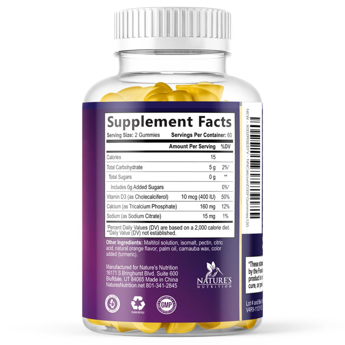 Calcium + Vitamin D3 400 IU - Berry, 120 Gummies