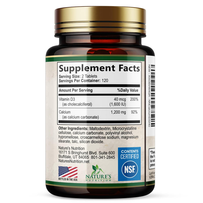 Calcium 1200 mg with Vitamin D3 â€“ 240 Tablets