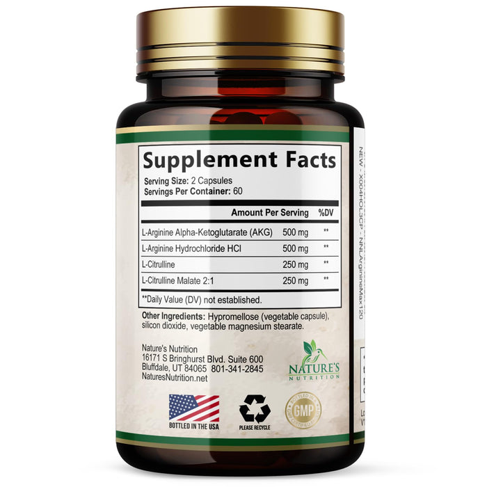 L-Arginine 1000 mg - 120 Capsules