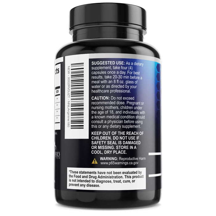 Nitric Oxide Formula with L-Arginine + Citrulline â€“ 3000mg â€“ 180 Capsules