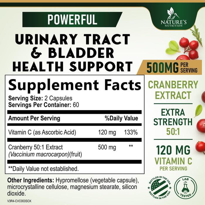 Cranberry Pills for Women â€“ 500mg â€“ 120 Capsules