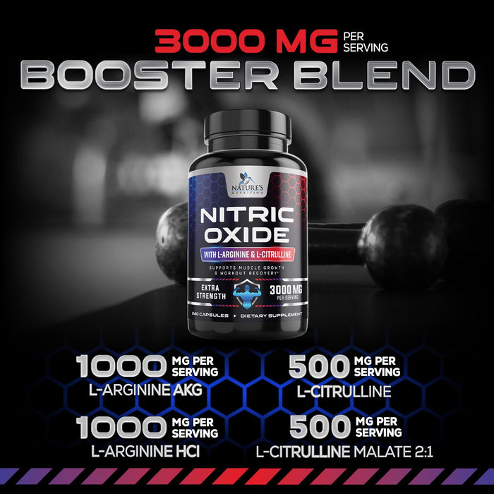 Nitric Oxide Support 3000 mg - 240 Capsules