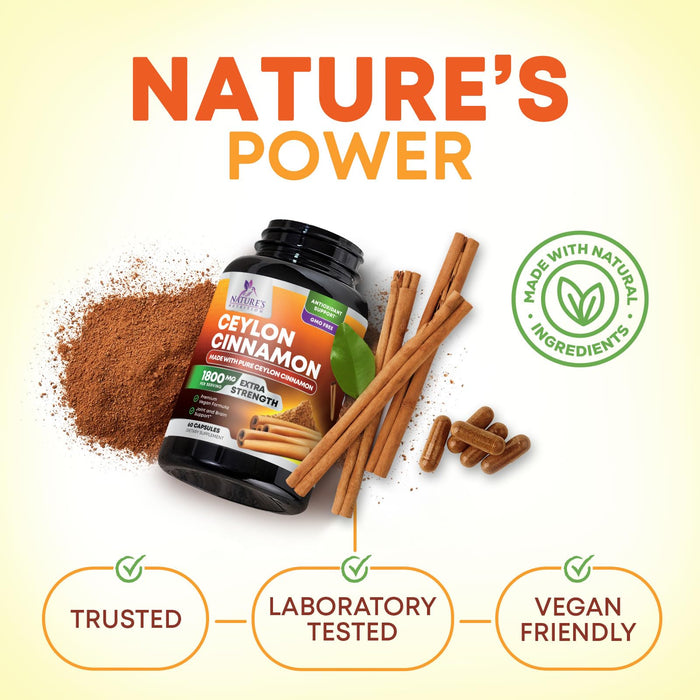 Ceylon Cinnamon 1800 mg - 60 Capsules