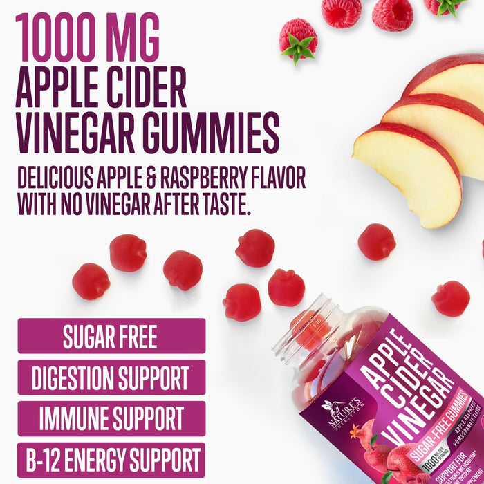Apple Cider Vinegar Gummies Sugar Free 1000mg for Cleanse â€“ 60 Gummies