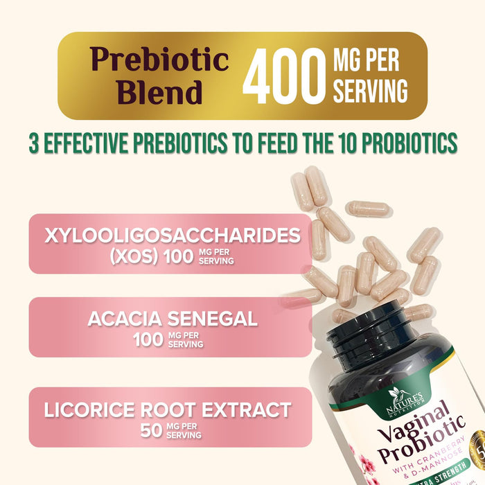 Vaginal Probiotic + Cranberry & Prebiotics 50 Billion CFU - 120 Capsules