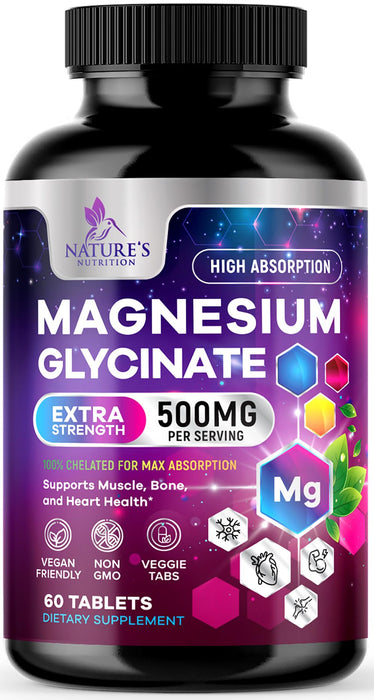 Magnesium Glycinate 500 mg - 60 Tablets